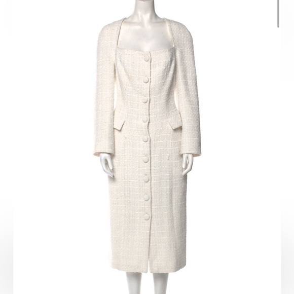 Huishan Zhang Celina Tweed Square-Neck Dress - Picture 5 of 7